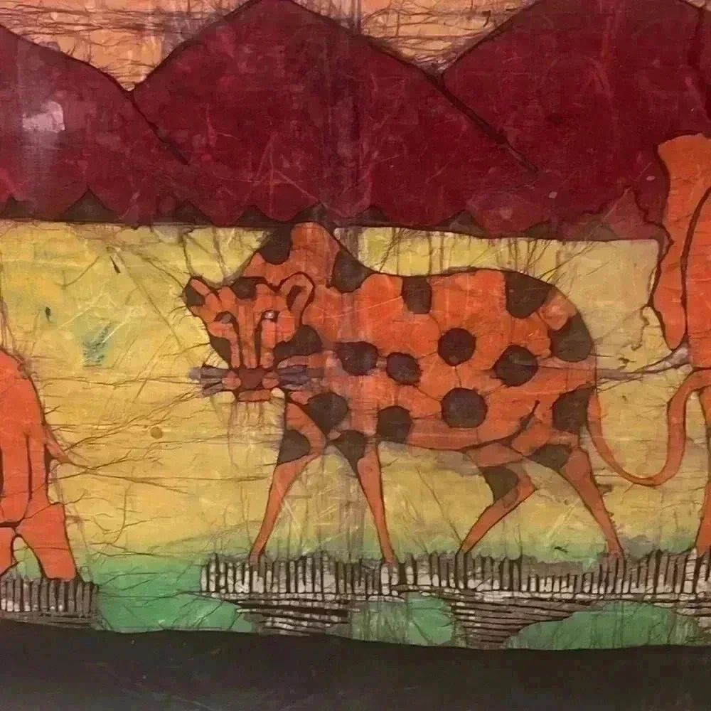 Beautiful safari painting in Linen material. Vibrant colors. - Picture 4 of 6